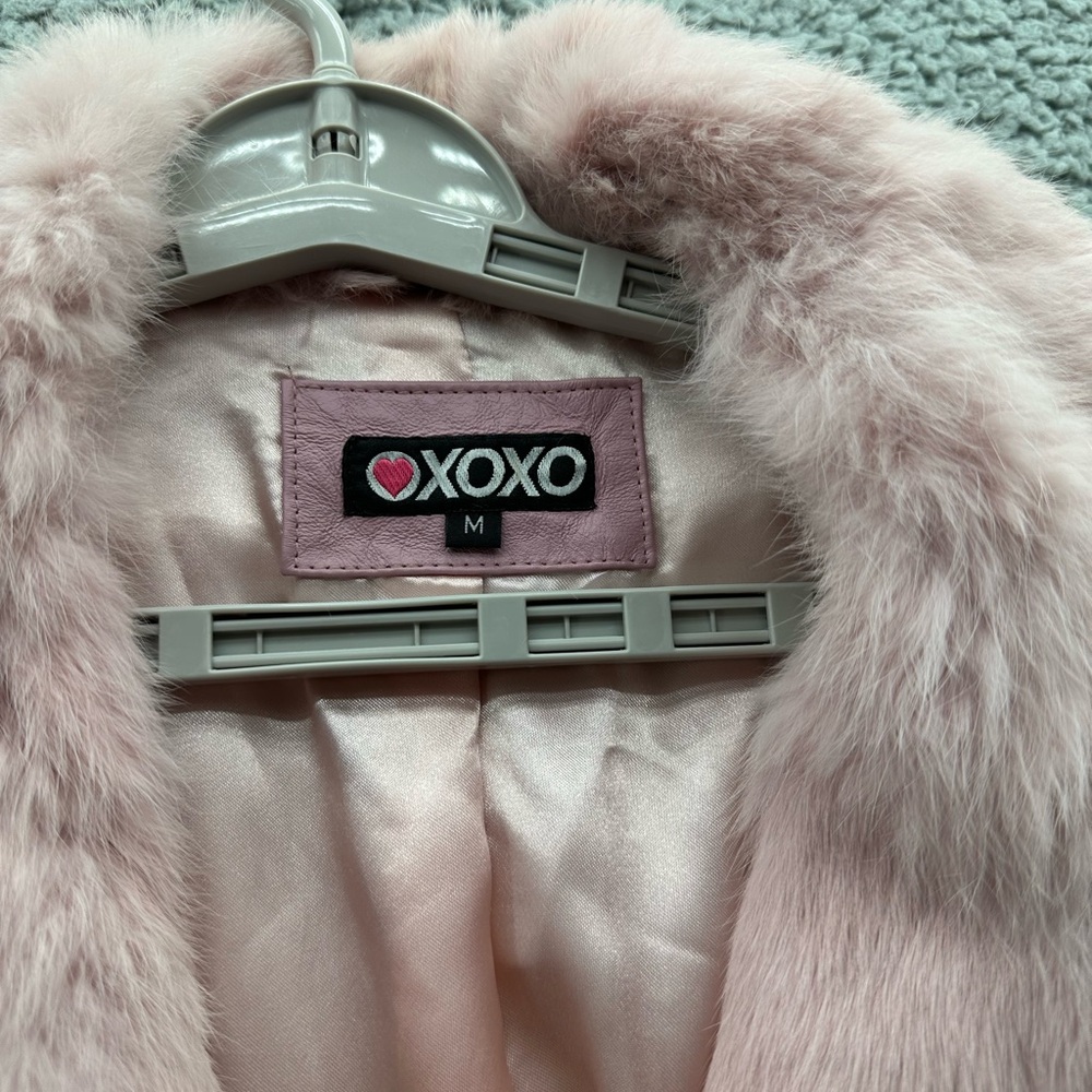 XOXO Vintage Coat Blush Rabbit Fur Coat SZ M - Picture 5 of 17